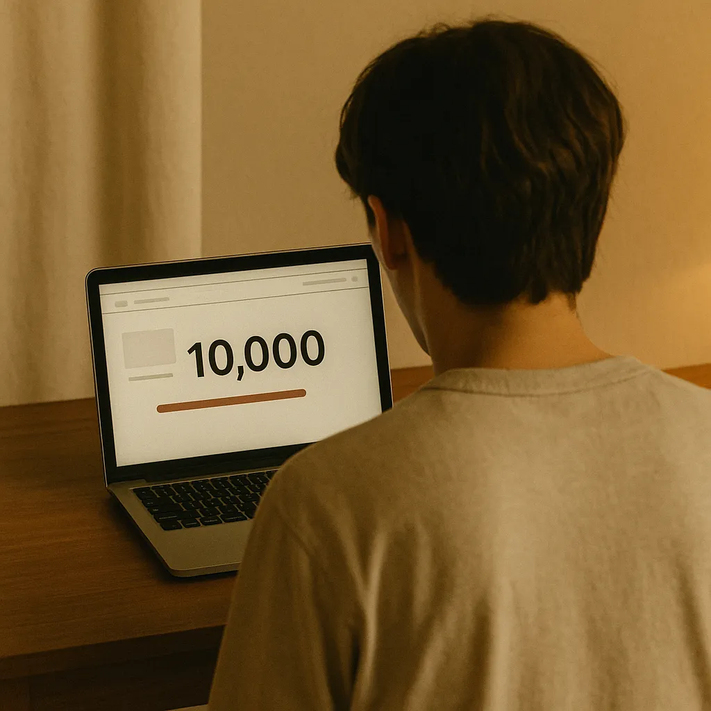 첫 만 뷰 영상을 확인하는 순간